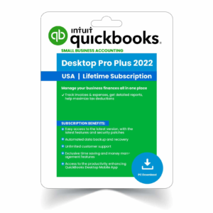 Intuit QuickBooks Pro Plus 2022 | US Version | 1 Year Subscription